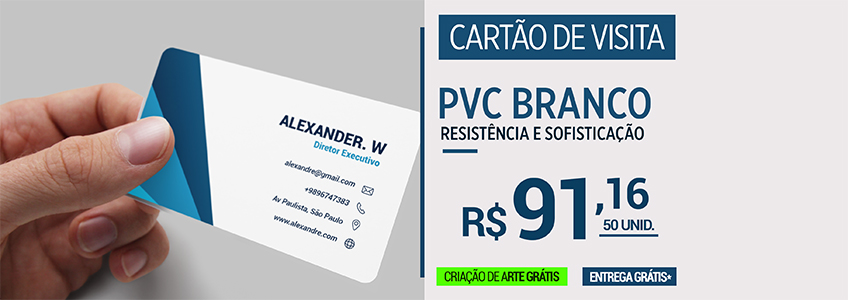 Imprimir Cartão de Visita online PVC Branco