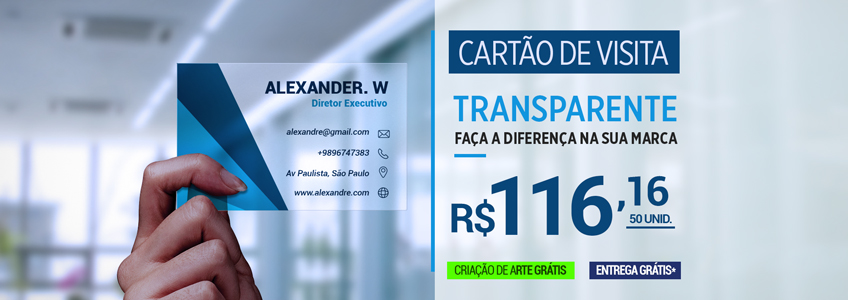 Imprimir Cartão de Visita online Transparente