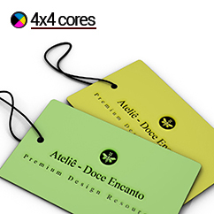 Tags Personalizadas - Laminação Fosca - Cantos Arredondados - 4x4 - Graficas em SP